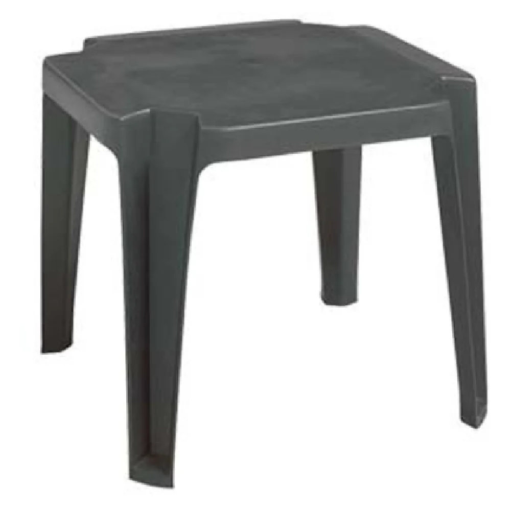 Grosfillex US599902 17 Inch Square Outdoor Low Table UV Resistant Resin Charcoal