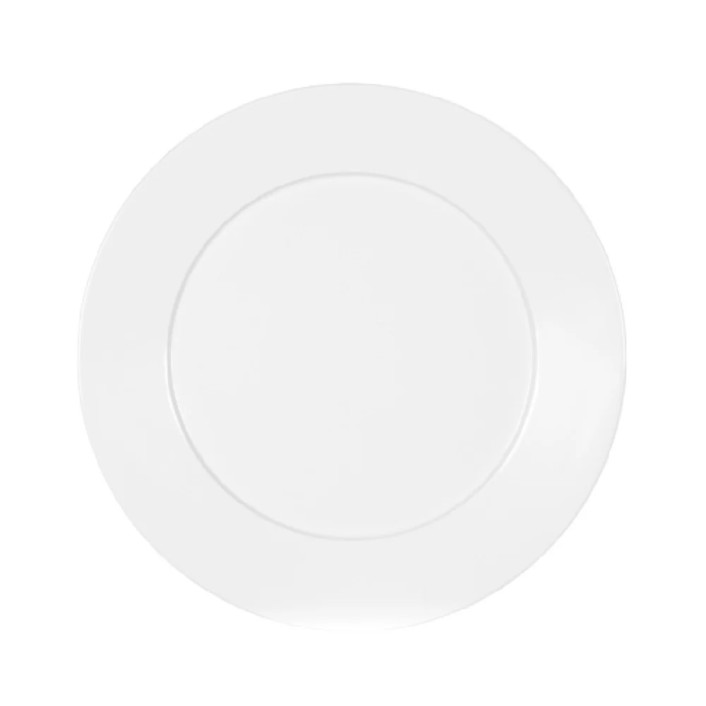 Cal Mil 22446-11-15 11 Inch Diameter Round Rimmed Plate Melamine White