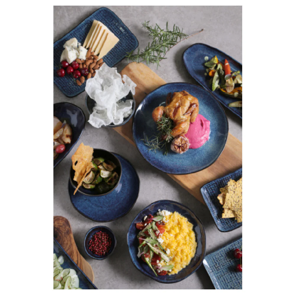 Porto Brasil 14414113001 12.6 Inch Deep Organic Platter Stoneware Oval Denim Porto Brasil 14414113001 12.6 Inch Deep Organic Platter Stoneware Oval Denim