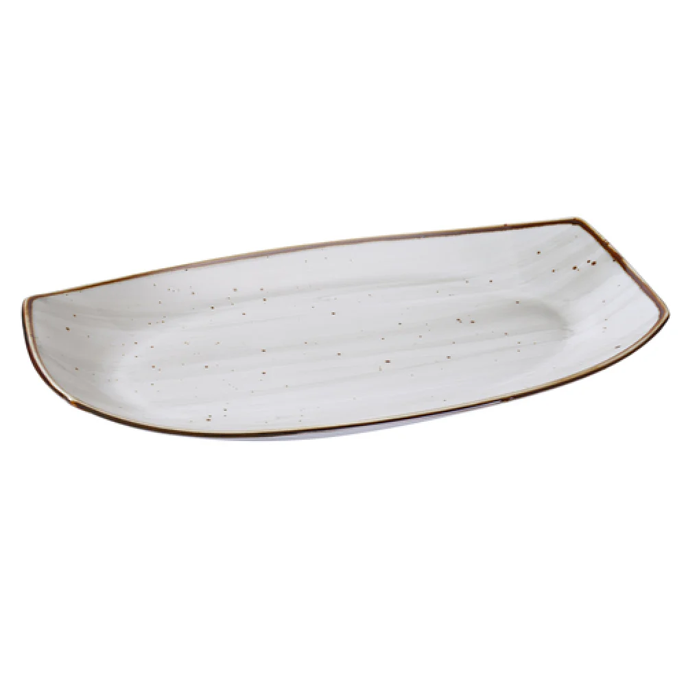 Yanco LY-213 13 Inch Porcelain Rectangular Plate Dishwasher Safe Brown Speckled Yanco LY-213 13 Inch Porcelain Rectangular Plate Dishwasher Safe Brown Speckled