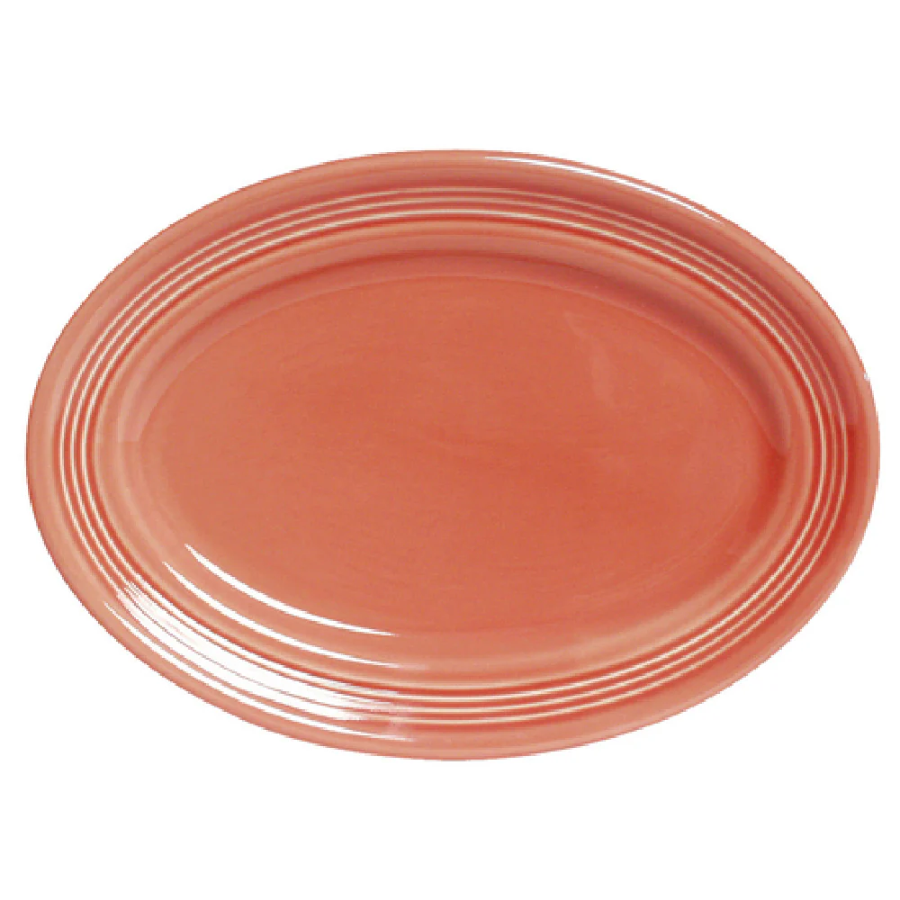 Tuxton CNH-136 13-3/4 Inch Oval Platter Lead-Free Ceramic with Wide Rim