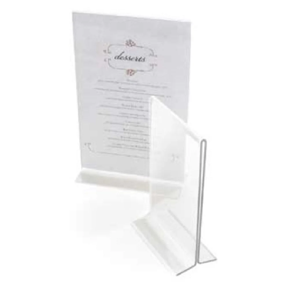 Cal Mil 512 4 Inch Menu Card Holder T-Type Clear Acrylic - Classic Display Cal Mil 512 4 Inch Menu Card Holder T-Type Clear Acrylic - Classic Display
