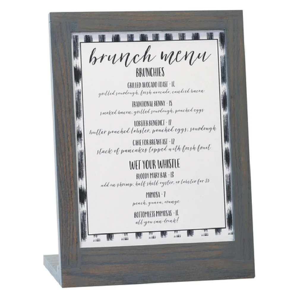 Cal Mil 3825-811-83 9 Inch Ashwood Menu Card Holder Oak Wood Gray Wash