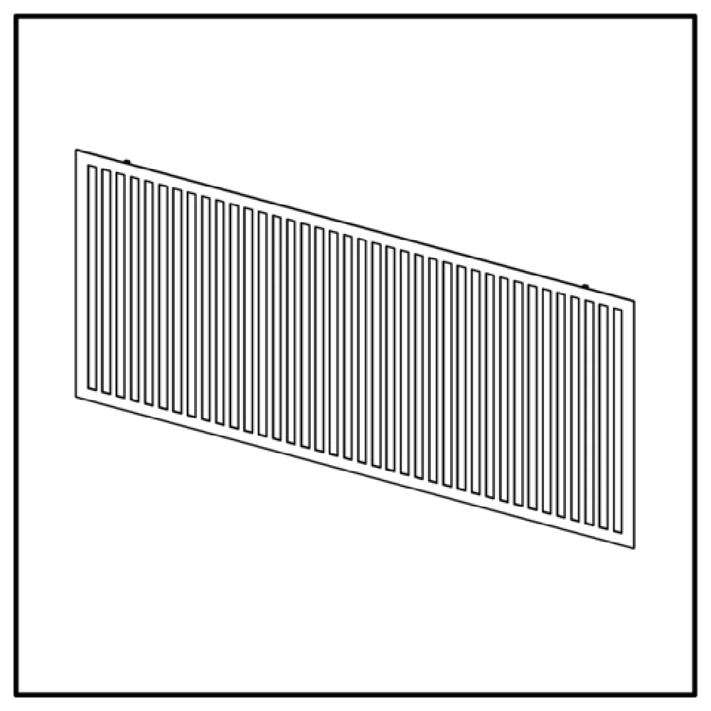 BauscherHepp VE-38063 70 Inch Metal Panel with Cut-out Decor STRIPES to Buffet Table
