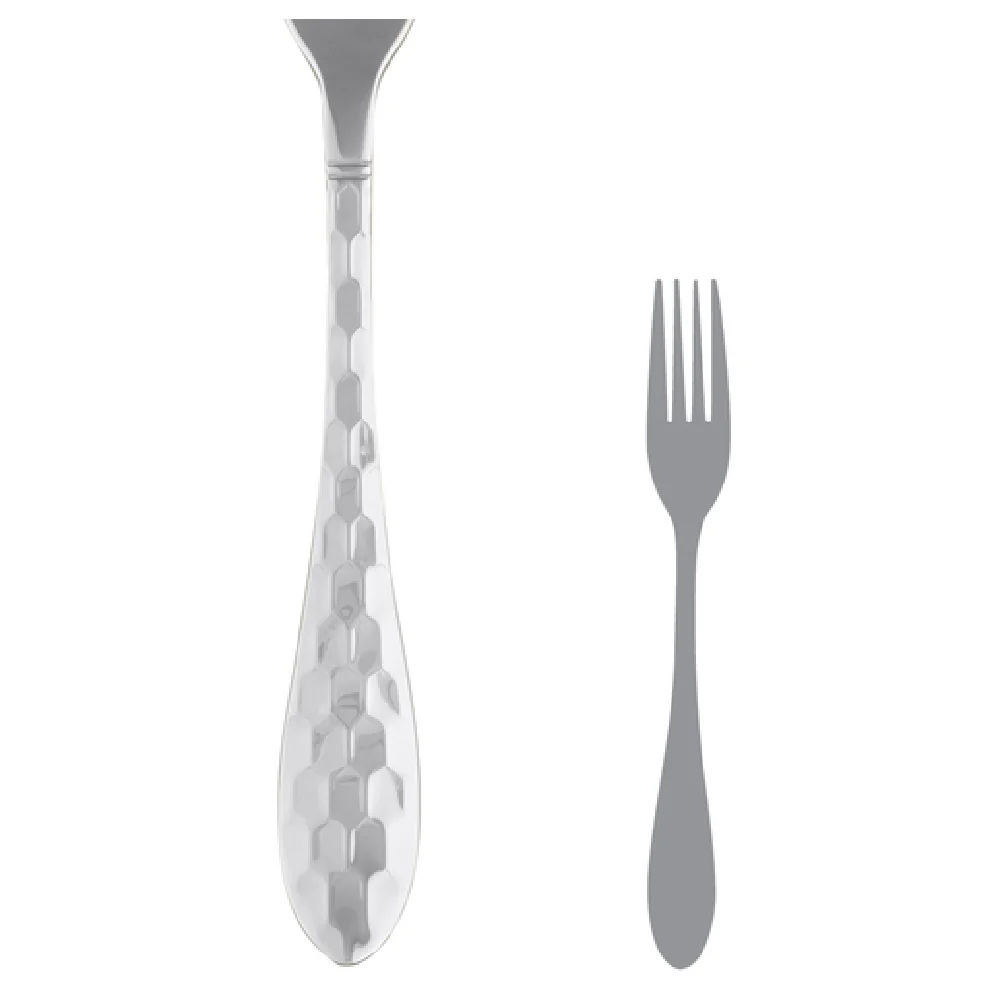 Steelite 5714SX023 7-1/8 Inch Dessert Fork Honeycomb Hammered Finish Stainless Steel