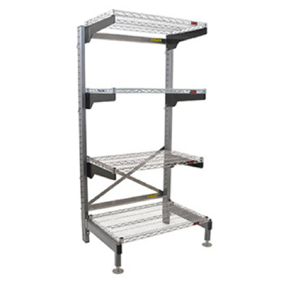 Eagle Q1836VG76-4 40 Inch 4-Tier Cantilever Shelving Unit Wire Steel Green Epoxy Eagle Q1836VG76-4 40 Inch 4-Tier Cantilever Shelving Unit Wire Steel Green Epoxy