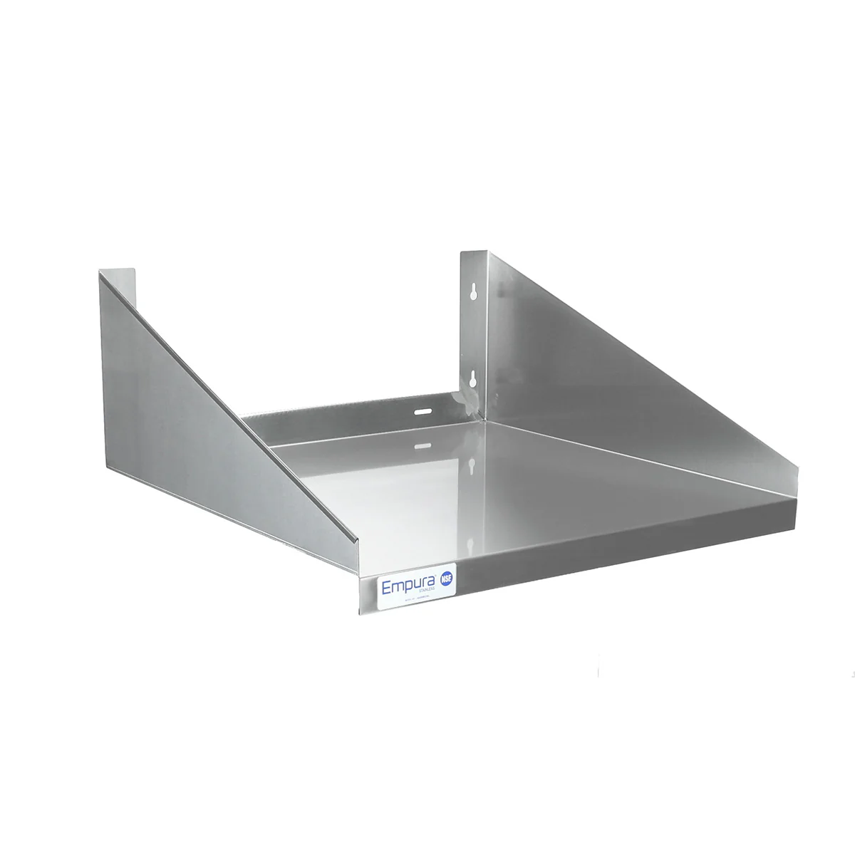 Empura Stainless 2424WMS18G 24 Inch Wall Mount Microwave Shelf Standard Duty Stainless Steel with Brackets