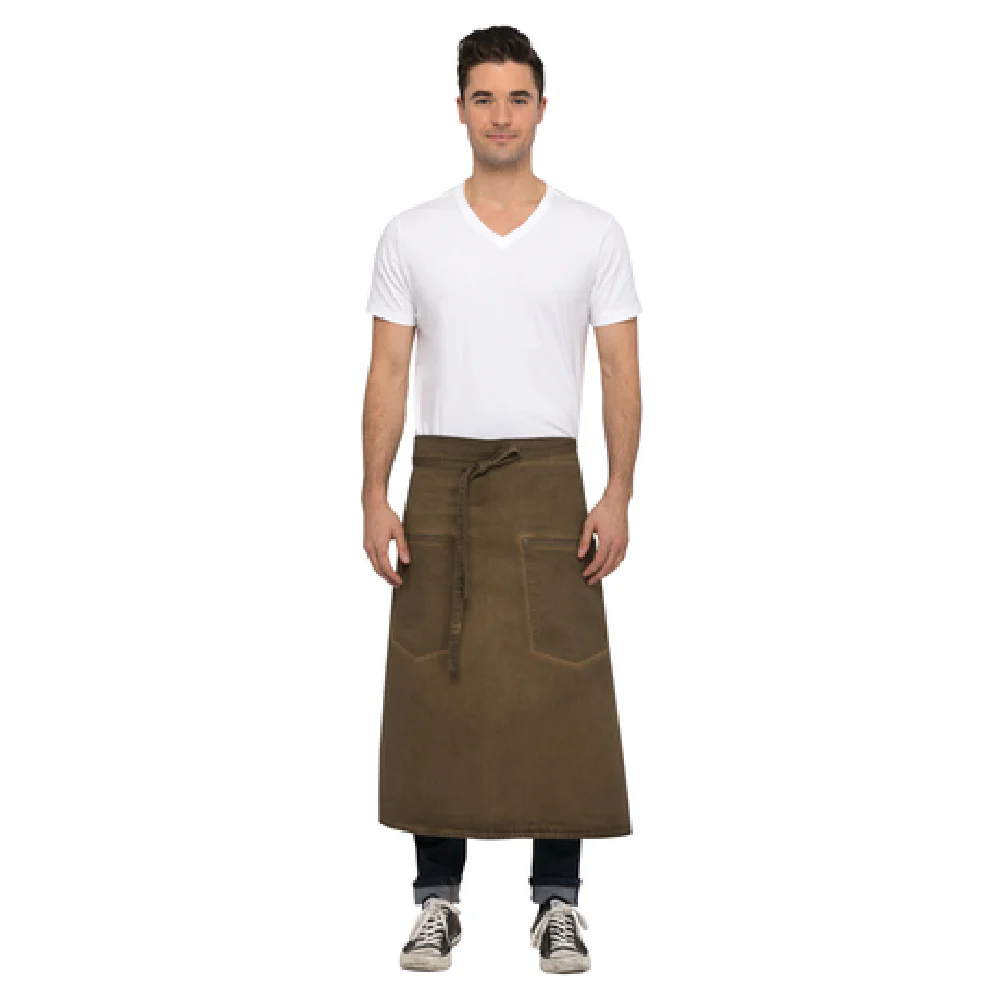 Chef Works ALWAQ024GBN0 31Inch Apron Grommets for Ties Cotton Brown Finish