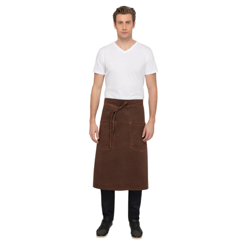 Chef Works ALWAQ024RUS0 31 Inch Width Grommets for Ties Waist Apron Cotton Red