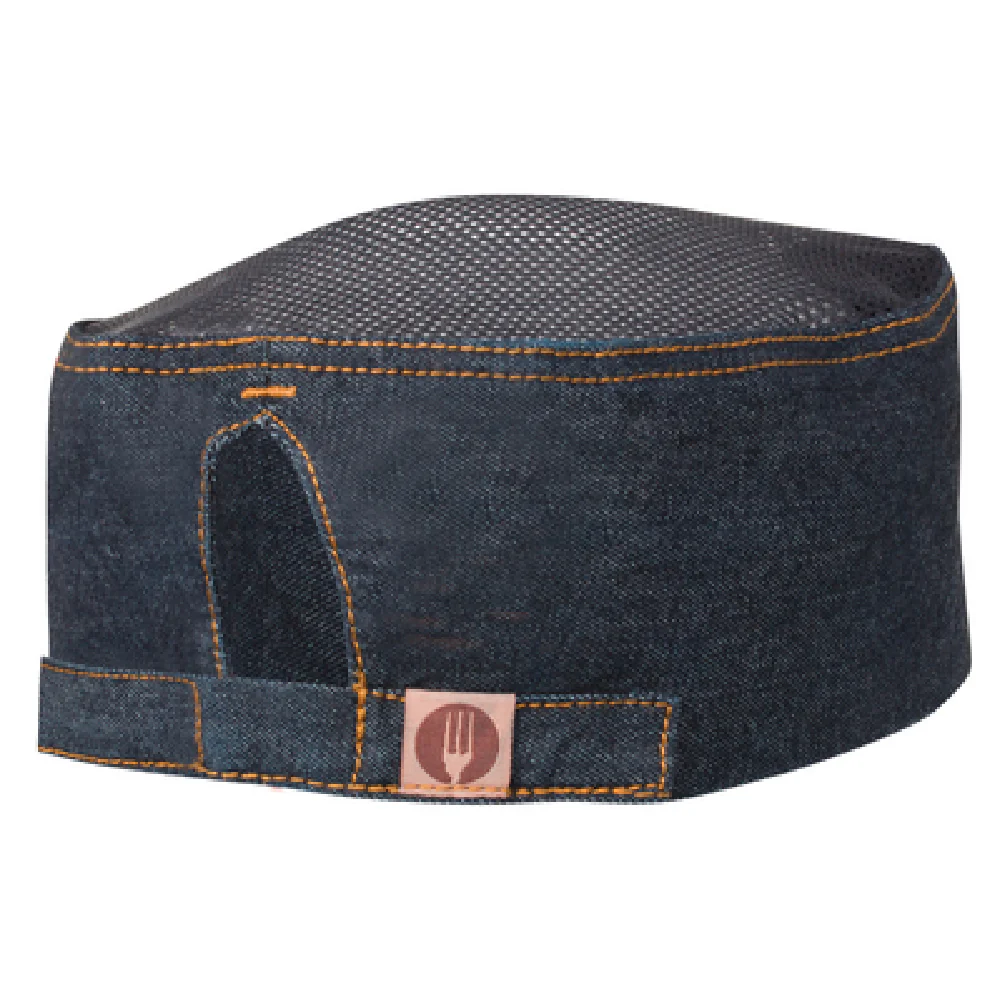 Chef Works RDDF-IBL-0 Beanie One Size Fits Most Denim Indigo Blue with Contrast Stitching