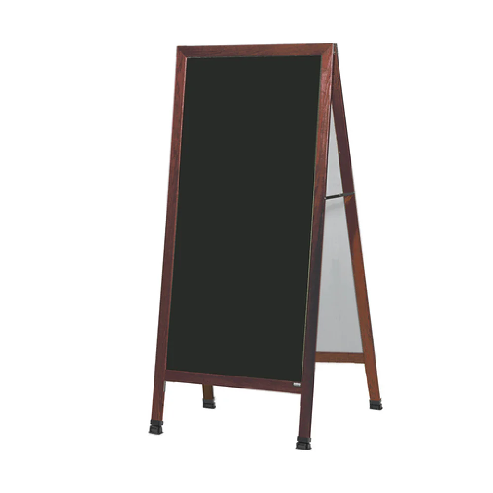 Aarco MLA5SB 68 Inch Sidewalk Markerboard Extra Large Black Porcelain Board Wood