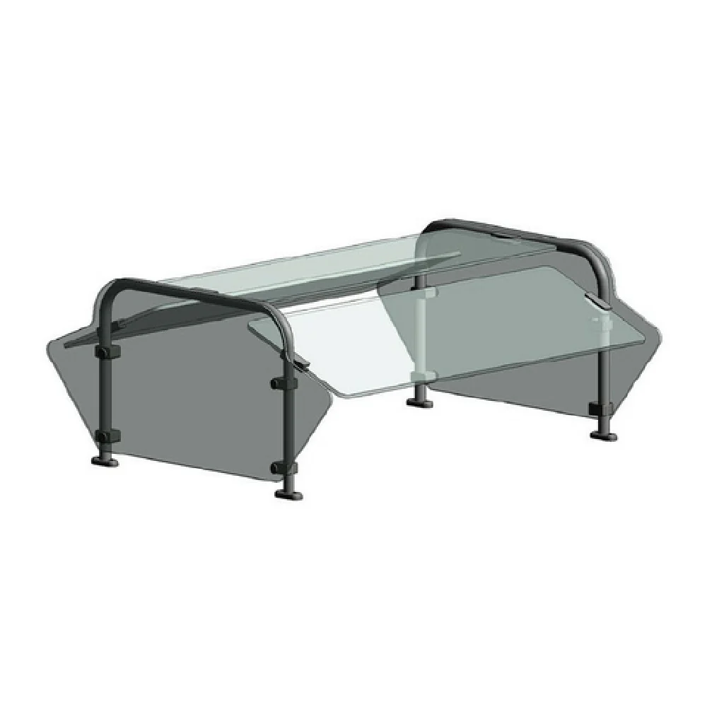 Randell RSB-STDSNA-60 60 Inch Standard Breath Guard Double-sided Self-service Tempered Glass and Stainless Steel Randell RSB-STDSNA-60 60 Inch Standard Breath Guard Double-sided Self-service Tempered Glass and Stainless Steel