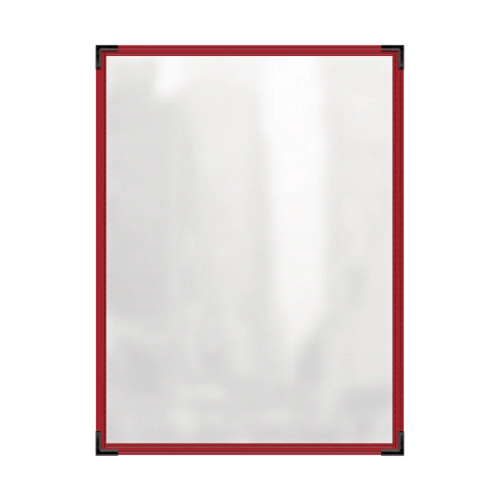 Risch TES 8.5X11 Vinyl Clear Menu Cover 2 View Single with Metal Corners