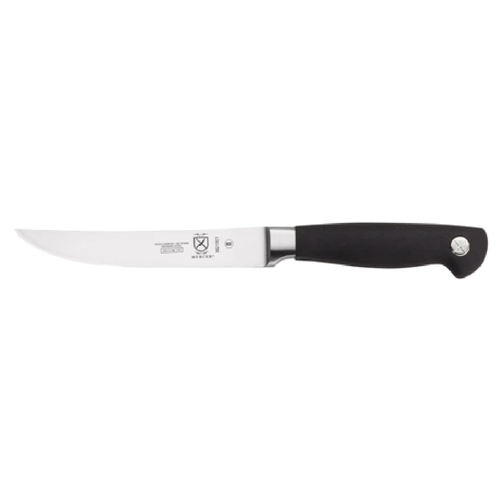Mercer Culinary M21921 5 Inch Blade 9-3/8 Inch Overall Length Steak Knife High Carbon Steel with Black Santoprene Handle Mercer Culinary M21921 5 Inch Blade 9-3/8 Inch Overall Length Steak Knife High Carbon Steel with Black Santoprene Handle