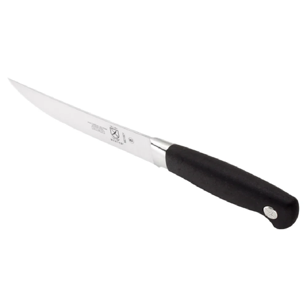 Mercer Culinary M21921 5 Inch Blade 9-3/8 Inch Overall Length Steak Knife High Carbon Steel with Black Santoprene Handle Mercer Culinary M21921 5 Inch Blade 9-3/8 Inch Overall Length Steak Knife High Carbon Steel with Black Santoprene Handle