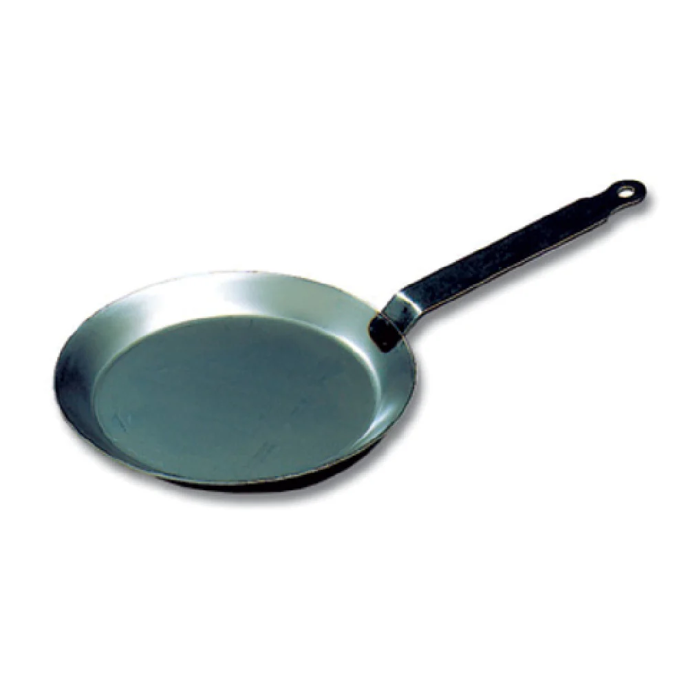 Matfer 62031 7 Inch Diameter Crepe Pan Iron Loop Handle Black Steel Gas