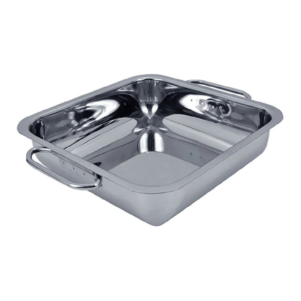 BauscherHepp TSSSQ1010 3-3/8 Quart Square Balti Dish with Stainless Steel