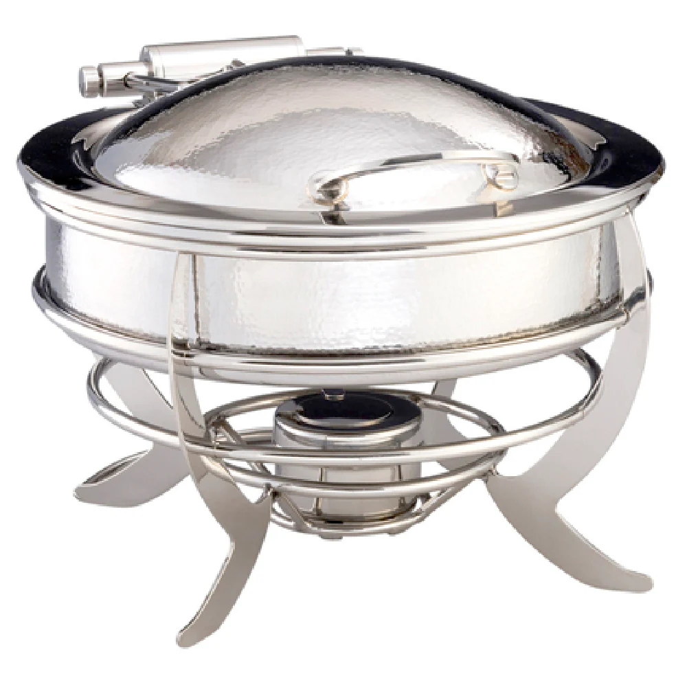 Steelite DW06UHMSS 18 Inch Hammered Chafer 2.0 Gal Hinged Cover Stainless Steel Steelite DW06UHMSS 18 Inch Hammered Chafer 2.0 Gal Hinged Cover Stainless Steel