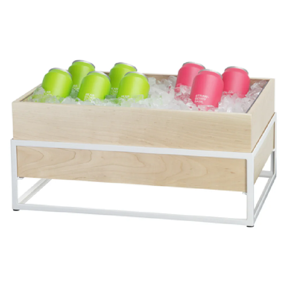 Cal Mil 22362-12-15 20-1/4 Inch Blonde Ice Housing Ice Display Tray Wood and Metal Cal Mil 22362-12-15 20-1/4 Inch Blonde Ice Housing Ice Display Tray Wood and Metal