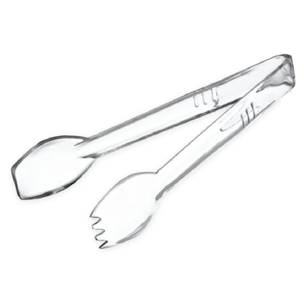 Carlisle 400907 9 Inch Salad Tongs Plastic Clear Dishwasher Safe Made in USA