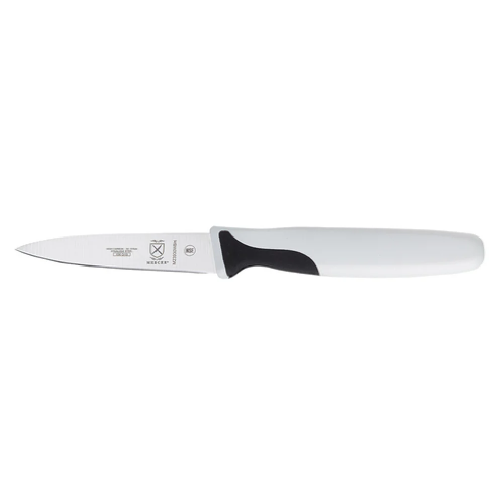 Mercer Culinary M23930WBH 3 Inch White Non-Slip Santoprene Paring Knife