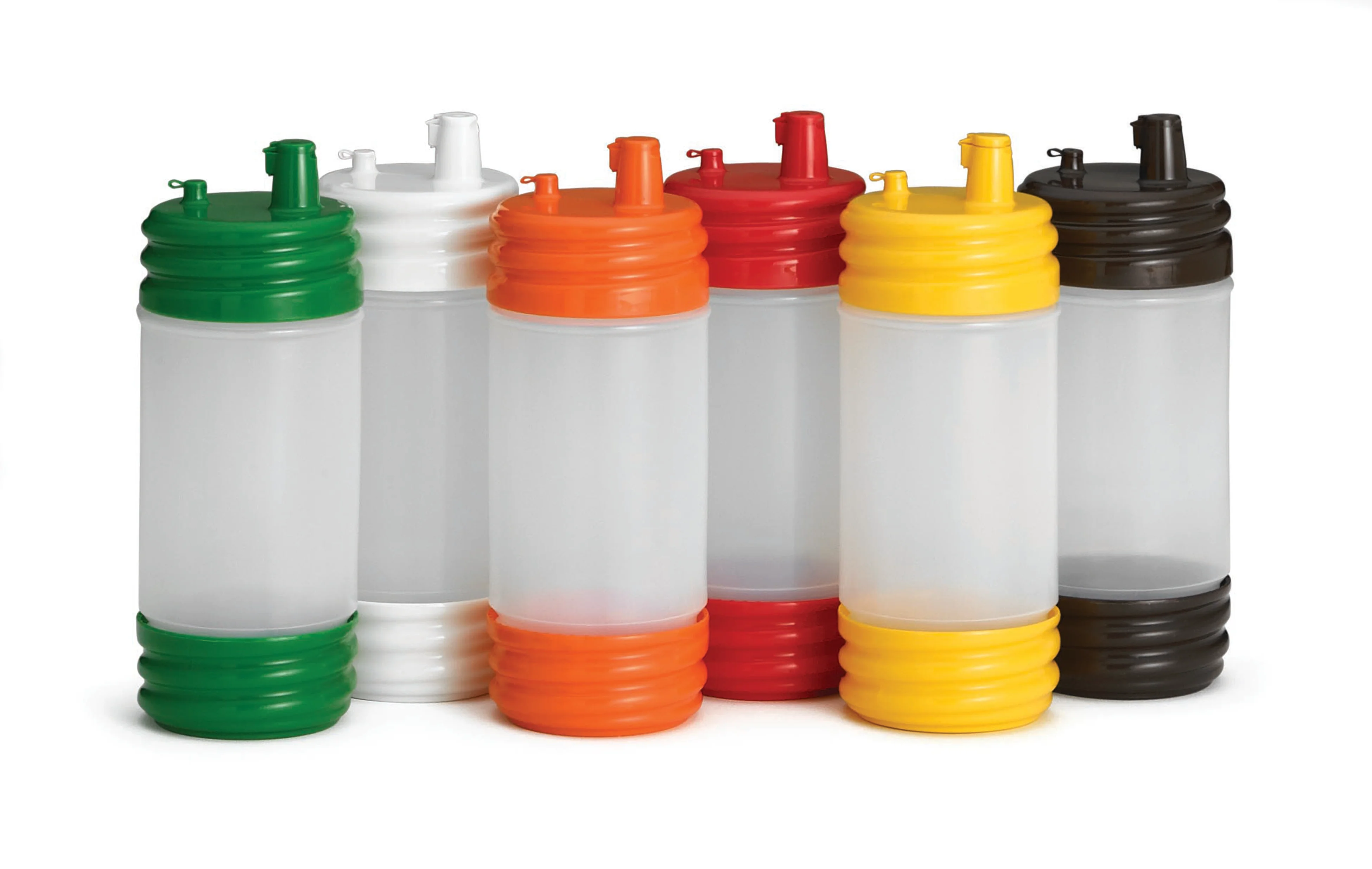 Tablecraft N32LPA 1 Quart Cash and Carry Pourer Assorted Color Caps Tablecraft N32LPA 1 Quart Cash and Carry Pourer Assorted Color Caps