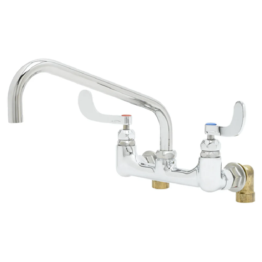 T&S Brass B-0290-04 12 Inch Swing Spout Wall Mount Mixing Faucet with Low Lead