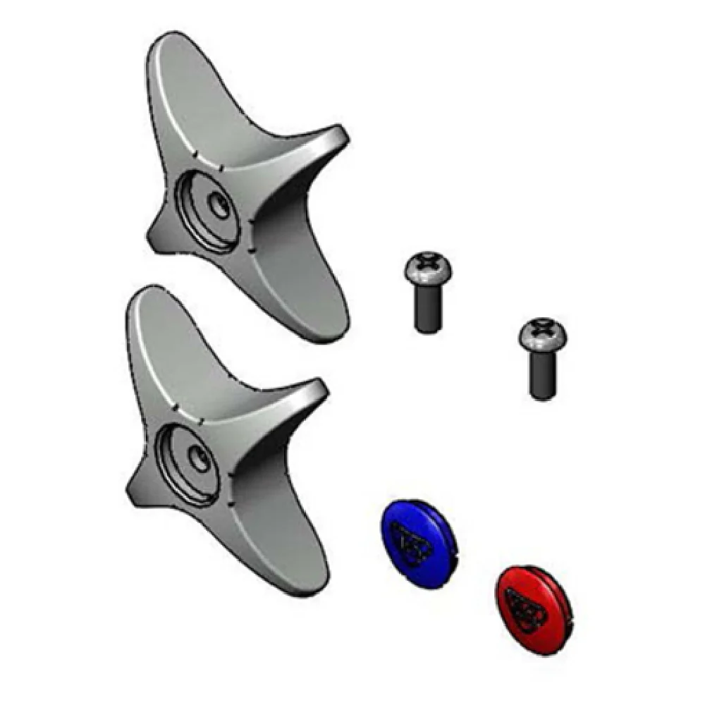 T&S Brass B-19KNS-AM Parts Kit (2) 4-arm Handles With Anti-microbial Coating (1) Red Hot Index T&S Brass B-19KNS-AM Parts Kit (2) 4-arm Handles With Anti-microbial Coating (1) Red Hot Index