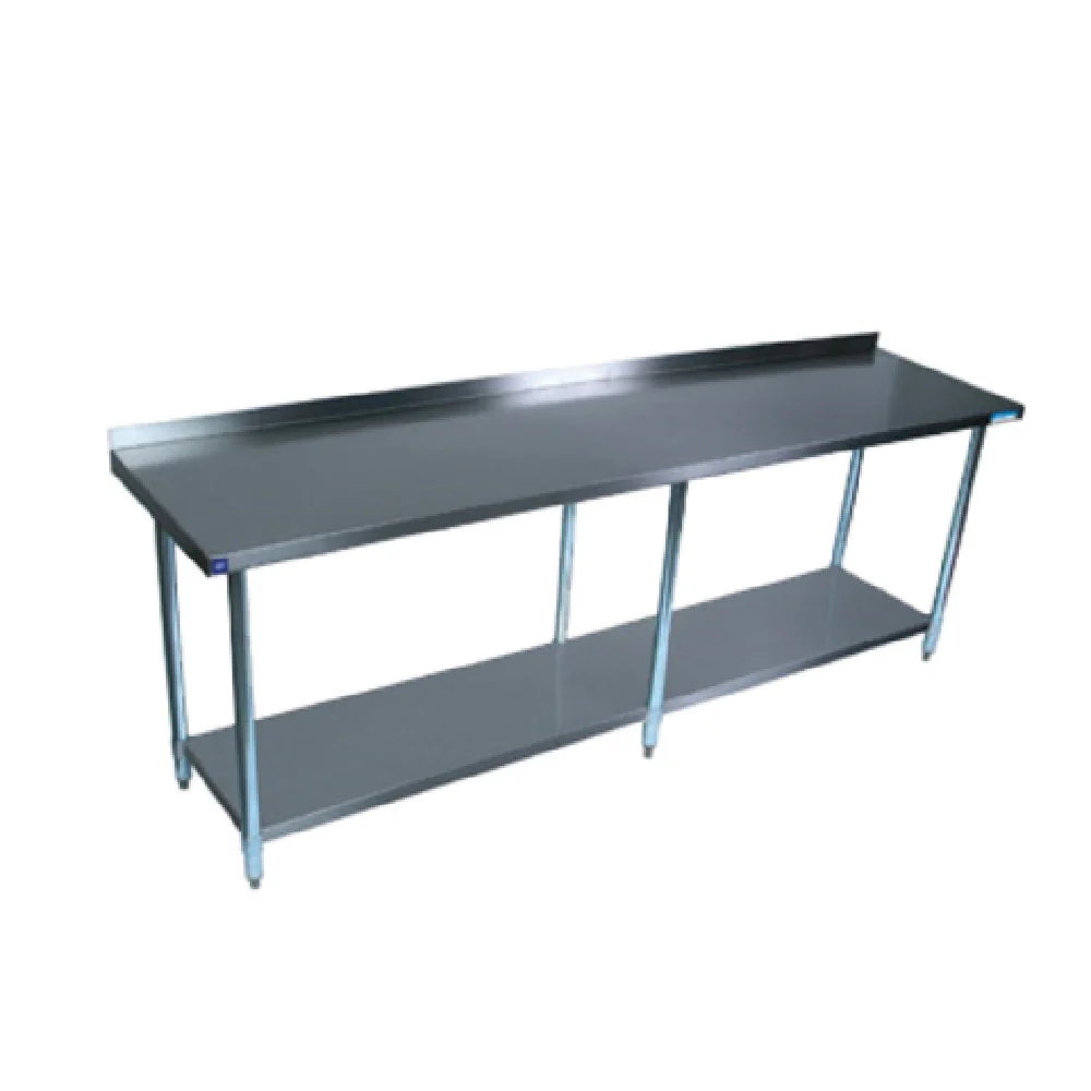 BK Resources SVTR-1896 96 Inch Work Table 18 Gauge Stainless Steel Top with Riser BK Resources SVTR-1896 96 Inch Work Table 18 Gauge Stainless Steel Top with Riser