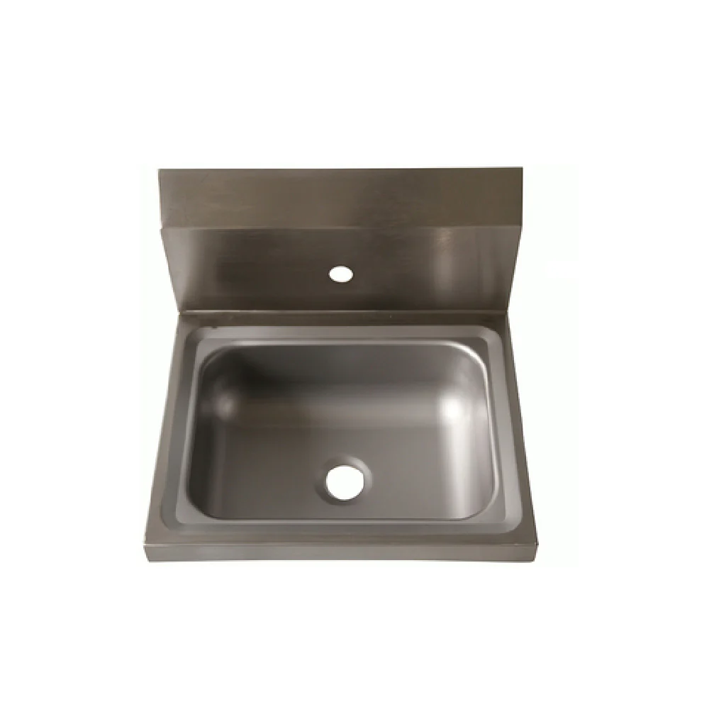 NBR Equipment HS2-W1 14 Inch Hand Sink Wall Mount Stainless Steel with Marine Edge