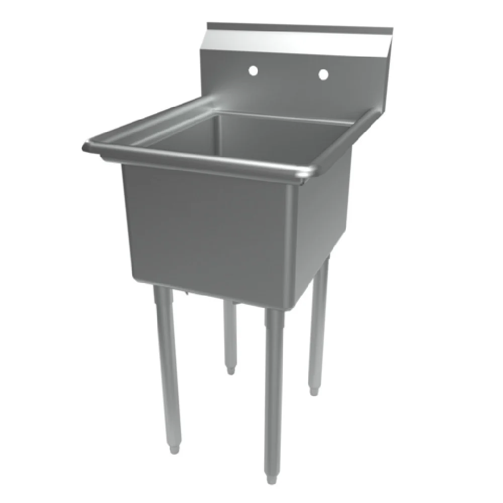 BK Resources ES-1-1620-12 21 Inch Economy Sink One Compartment Stainless Steel with Drains BK Resources ES-1-1620-12 21 Inch Economy Sink One Compartment Stainless Steel with Drains