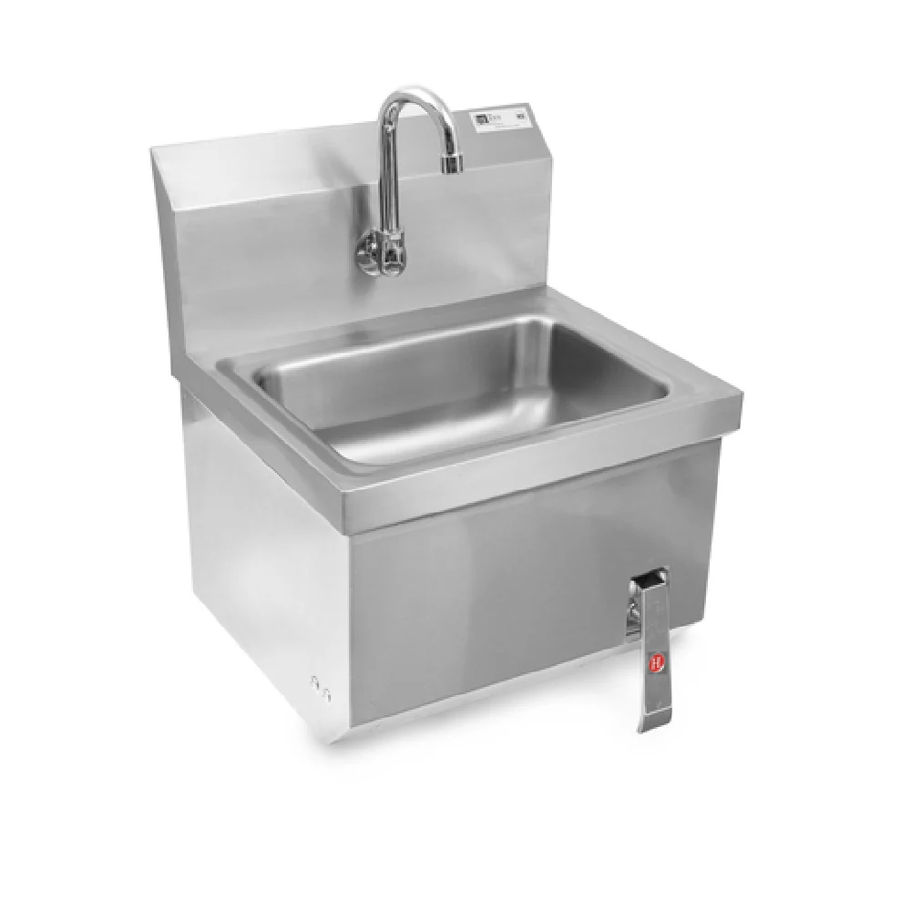 John Boos PBHS-W-1410-KV1APN 14 Inch Hand Sink Wall Mount with Apron John Boos PBHS-W-1410-KV1APN 14 Inch Hand Sink Wall Mount with Apron