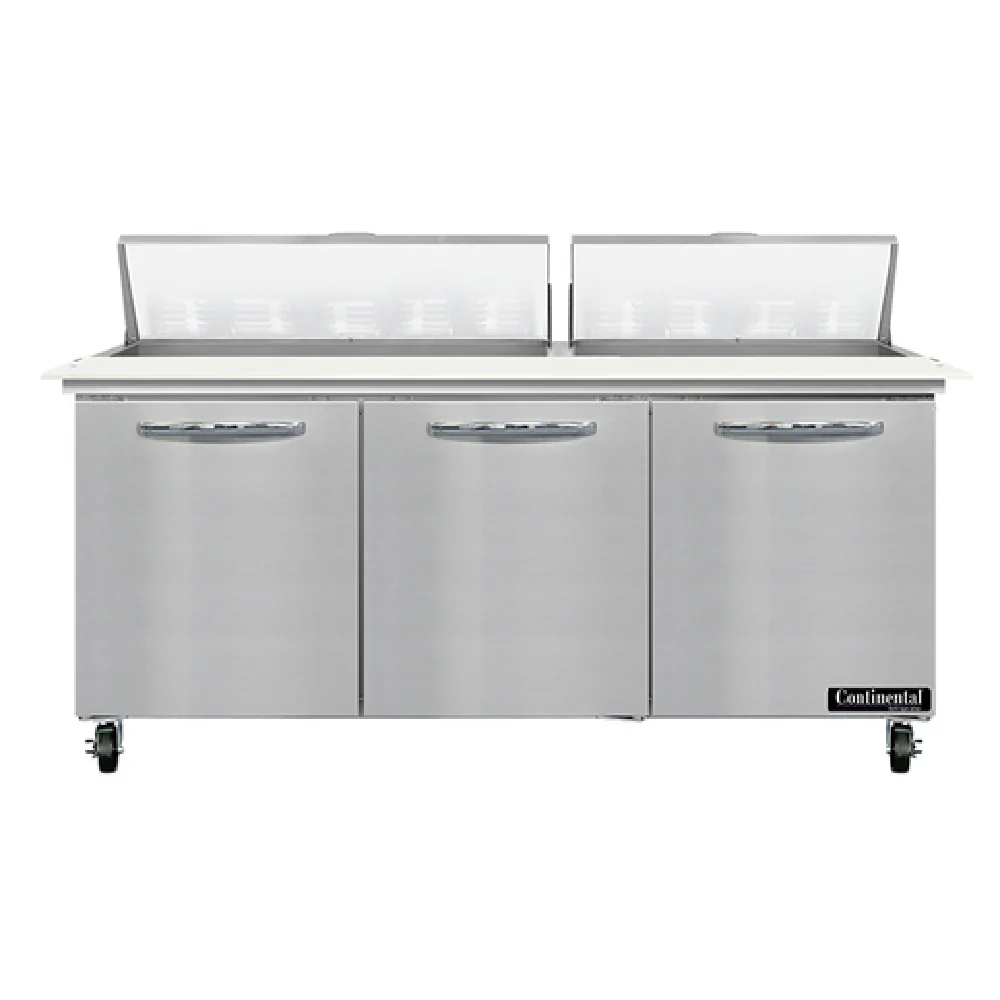 Continental Refrigerator SW72N18C 72 Inch Sandwich Unit 20.6 Cu Ft Capacity with 3 Sections