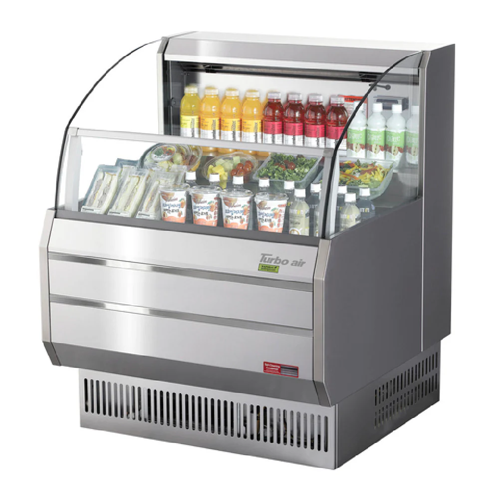 Turbo Air TOM-30SS-N 28 Inch Open Refrigerated Display Merchandiser 4.7 cu ft Stainless Steel with 3 Shelves Turbo Air TOM-30SS-N 28 Inch Open Refrigerated Display Merchandiser 4.7 cu ft Stainless Steel with 3 Shelves