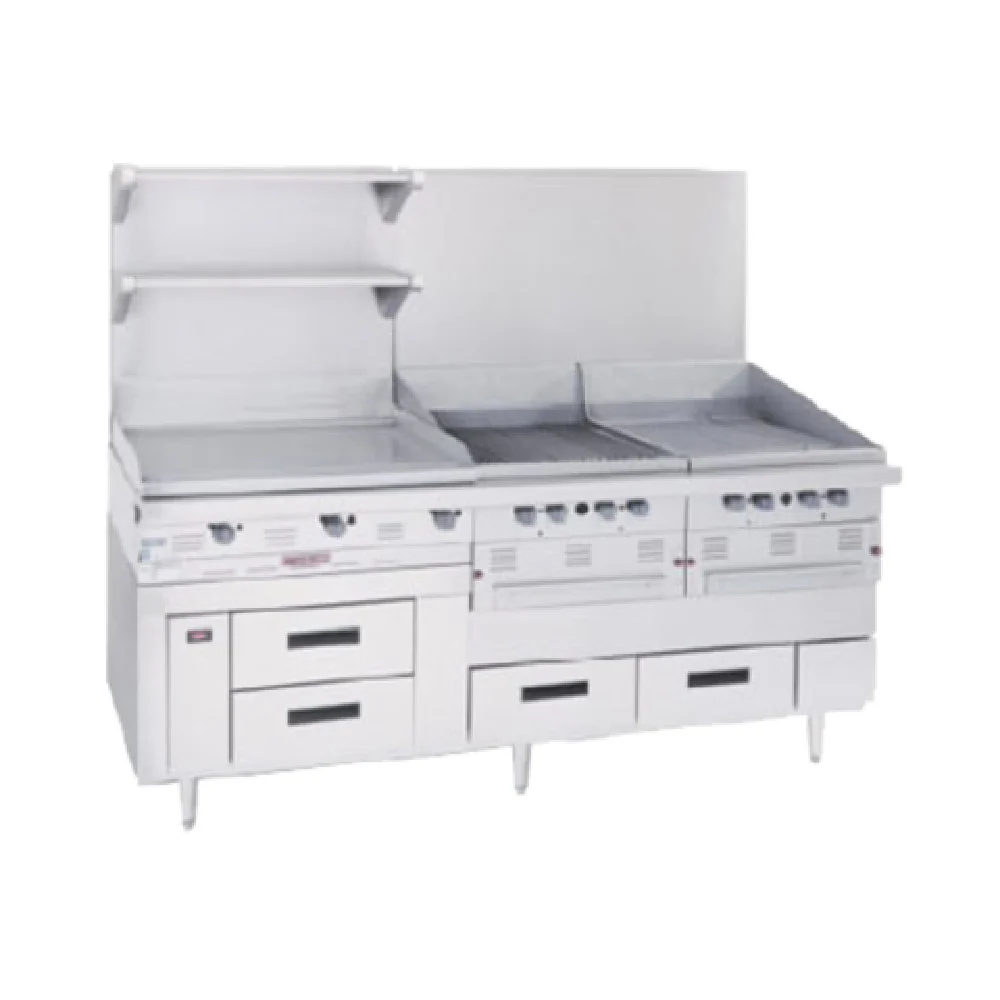 Garland GN17C63 63 Inch Stainless Steel Electric Base Refrigerated Equipment Stand with 4 Drawers