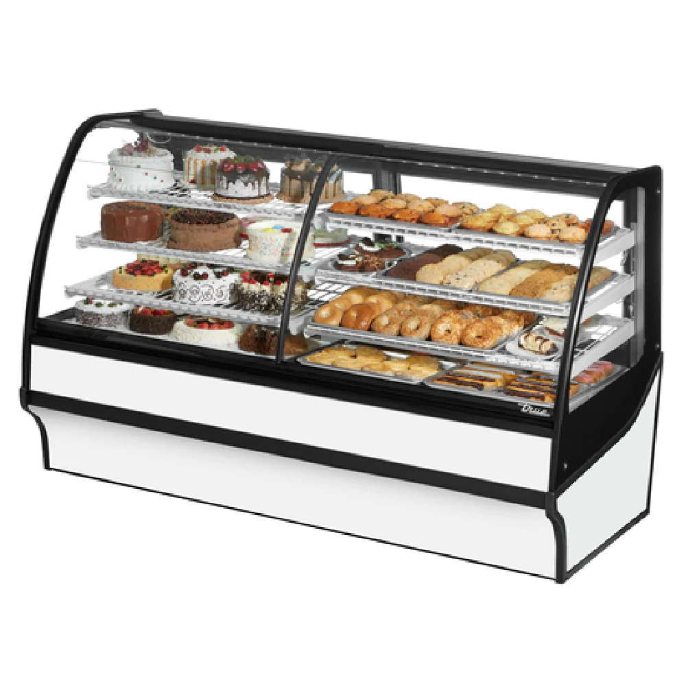 True Refrigeration TDM-DZ-77-GE/GE-S-W 77 Inch Display Merchandiser Dual Zone with Glass