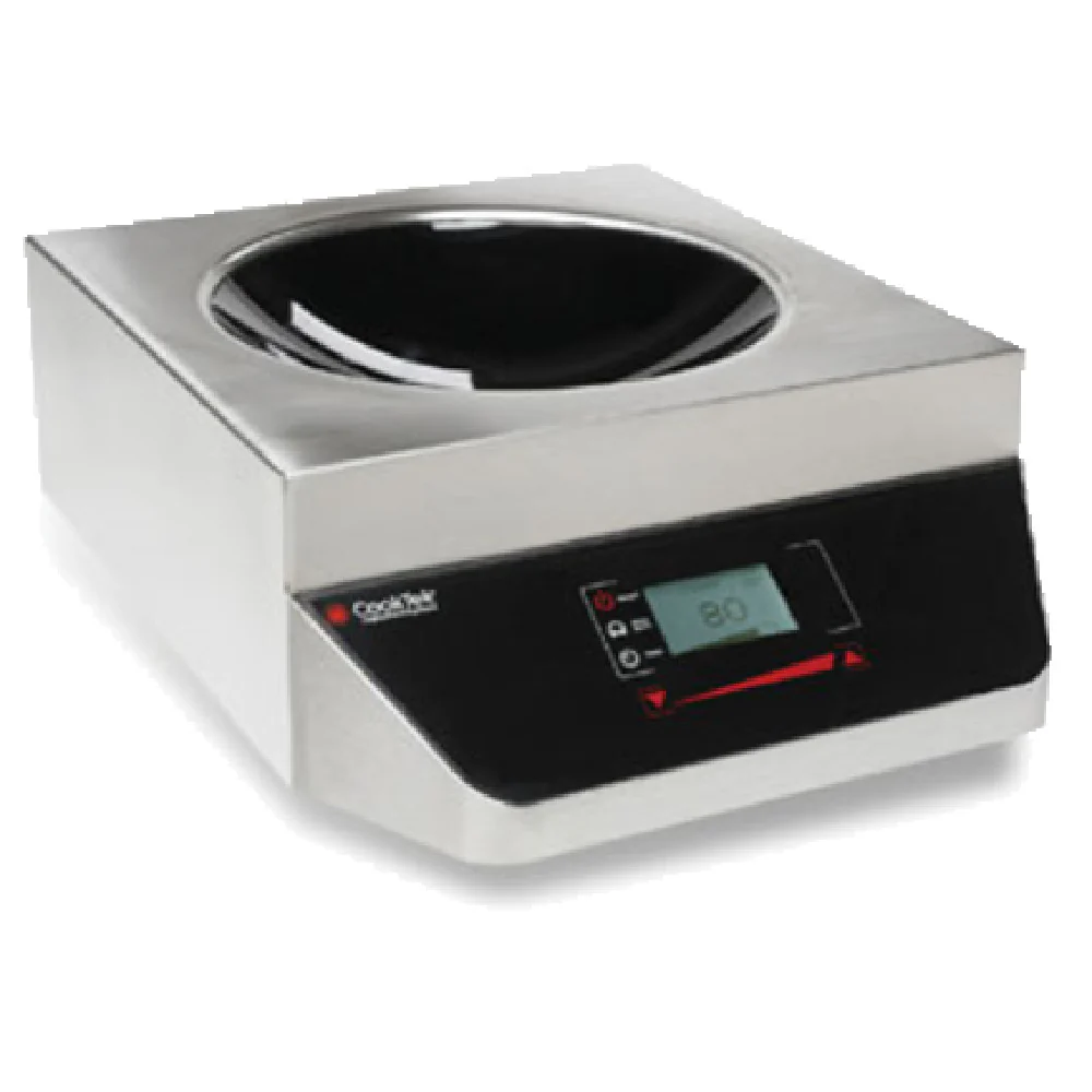 Cooktek 621301 15 Inch Apogee Induction Wok Range Countertop Electric Stainless Steel with Recessed Glass Ceramic Bowl