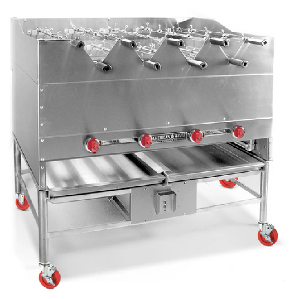 American Range AHSR-48_NAT 48 Inch Gas Horizontal Broiler with Rotisseries 4 Burner 160,000 BTU