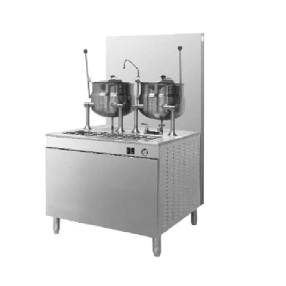 Cleveland 36GMK66300_NAT 36 Inch Kettle Cabinet Assembly Gas 2 Kettles 300000 BTU with Sink and Drain
