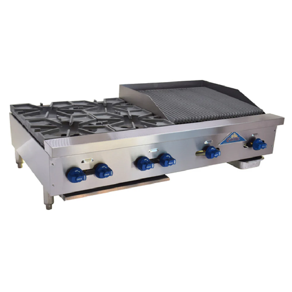 Comstock-Castle FHP48-24T-2RB 48 Inch Gas Griddle Char-Broiler Countertop 116000 BTU
