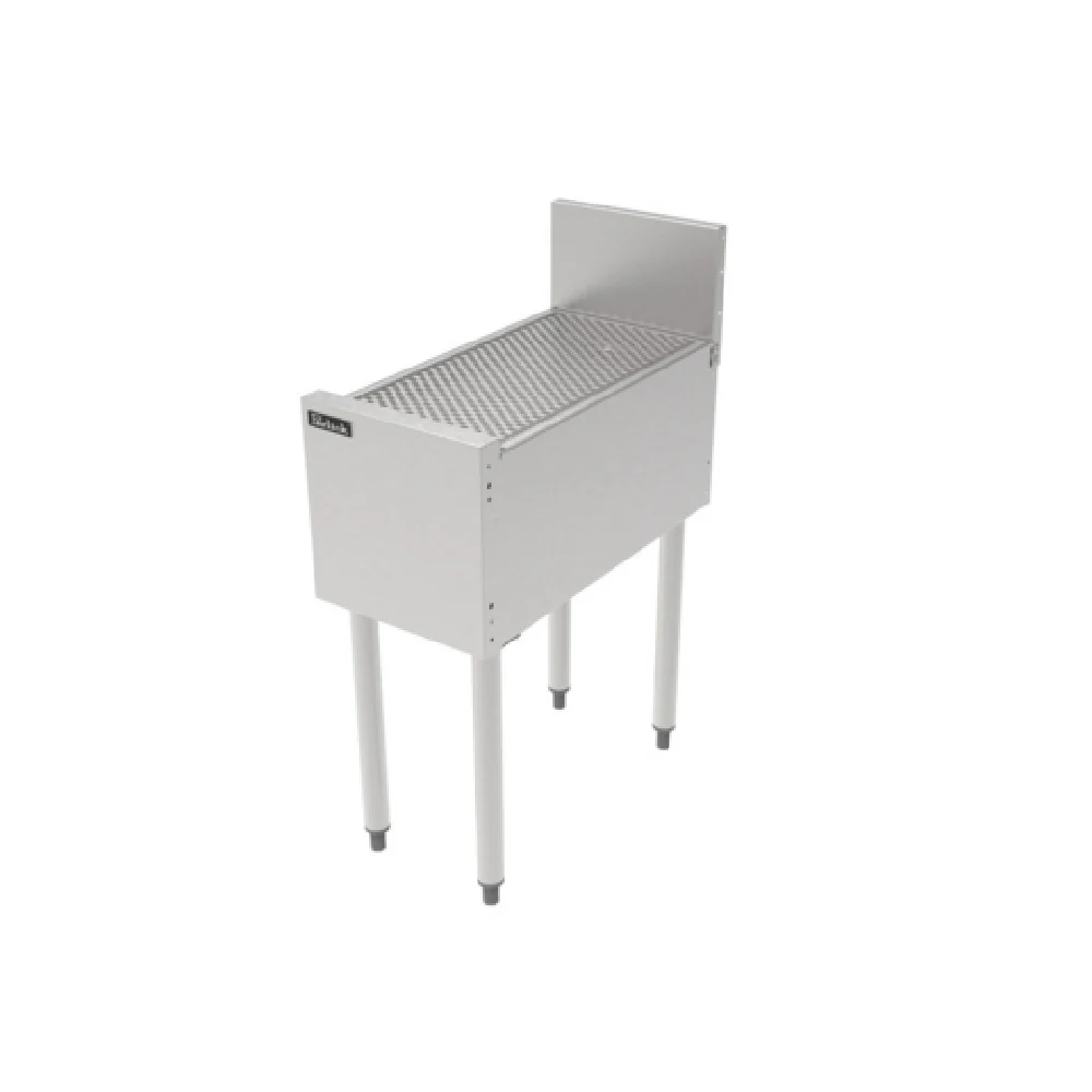 Perlick TSF12 12 Inch Embossed Top Underbar Drainboard Stainless Steel with Backsplash
