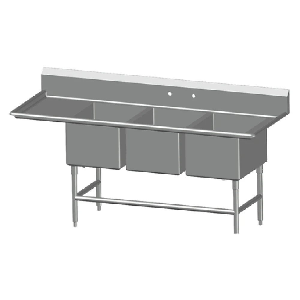 SPG International 3SL2430-LD24 Universal Stainless Sink Three Compartment 24 SPG International 3SL2430-LD24 Universal Stainless Sink Three Compartment 24