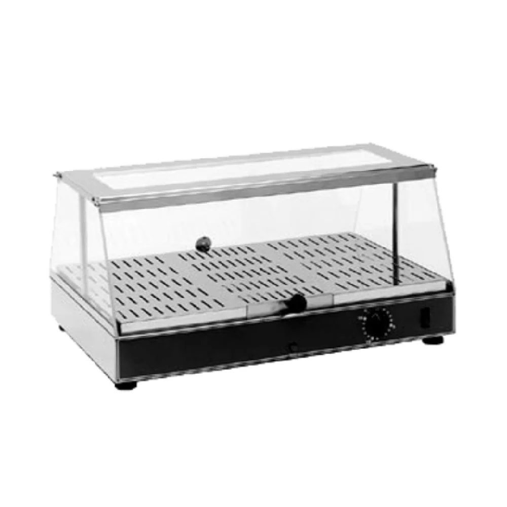 Equipex WD-100 24 Inch Display Warmer Electric Countertop with Plexiglass and Stainless Steel