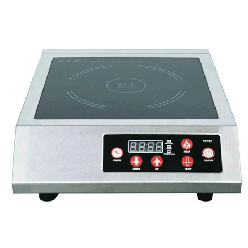 Omcan 44414 13 Inch Induction Cooktop Single Burner Countertop Electric with Stainless Steel