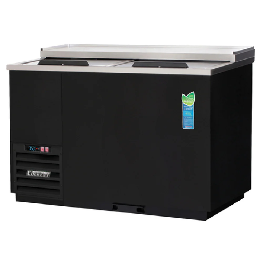 Everest Refrigeration EGC50 49-1/2 Inch Solid Slide Lid Glass and Plate Chiller with Stainless Steel and Vinyl Exterior Everest Refrigeration EGC50 49-1/2 Inch Solid Slide Lid Glass and Plate Chiller with Stainless Steel and Vinyl Exterior
