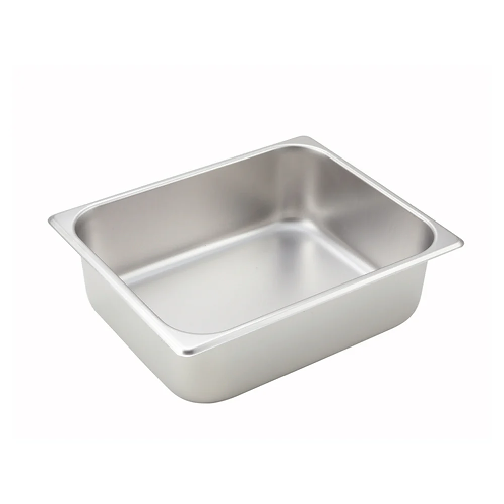 Winco SPH4 10-3/8 Inch 1/2 Size Steam Table Pan 25 Gauge Stainless Steel with Straight Sides