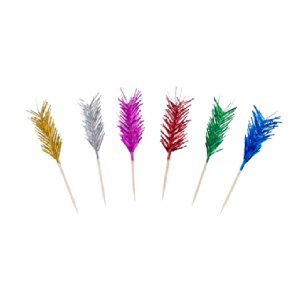 Town 51805 6-1/4 Inch Cocktail Food Pick Wooden Stem Assorted Colors