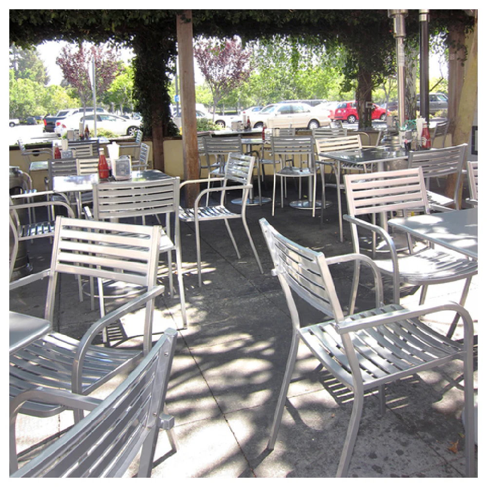 emuamericas llc 268 20 Inch Segno Stacking Armchair Outdoor Metal Slat emuamericas llc 268 20 Inch Segno Stacking Armchair Outdoor Metal Slat