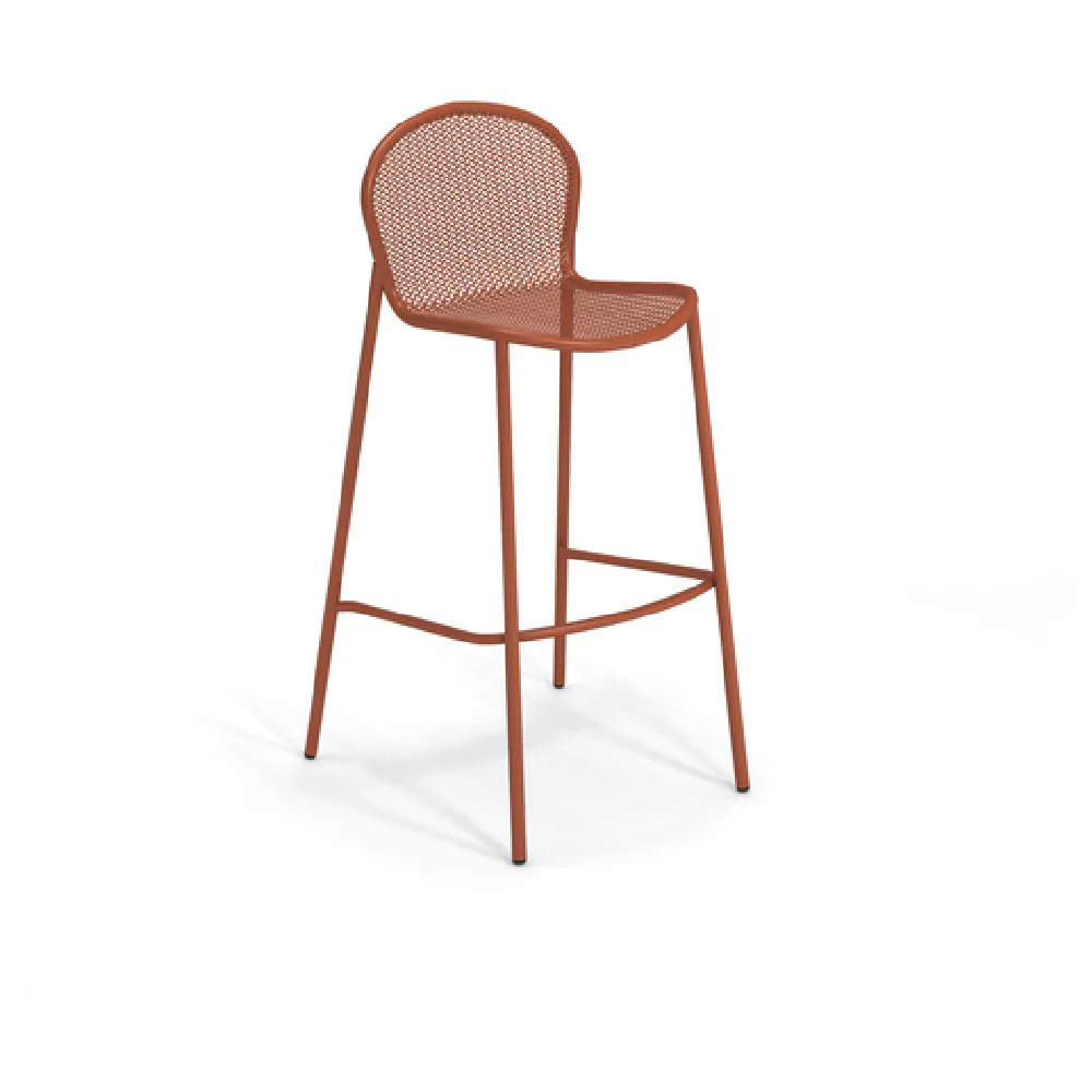 emuamericas, llc 459 20 Inch Bar Stool Outdoor Steel Mesh Black with Footrest