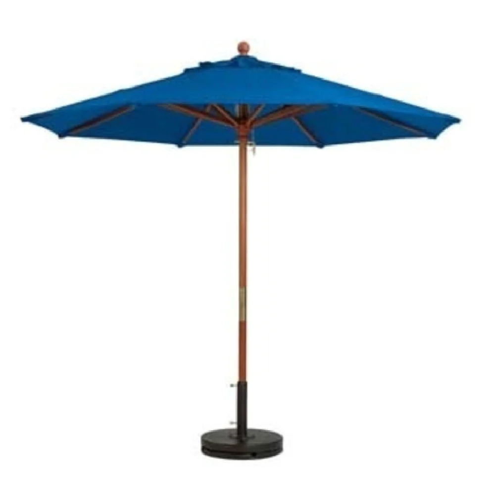 Grosfillex 98949731 7 Ft Round Top Market Umbrella Wooden Pole Outdura Pacific Blue Grosfillex 98949731 7 Ft Round Top Market Umbrella Wooden Pole Outdura Pacific Blue